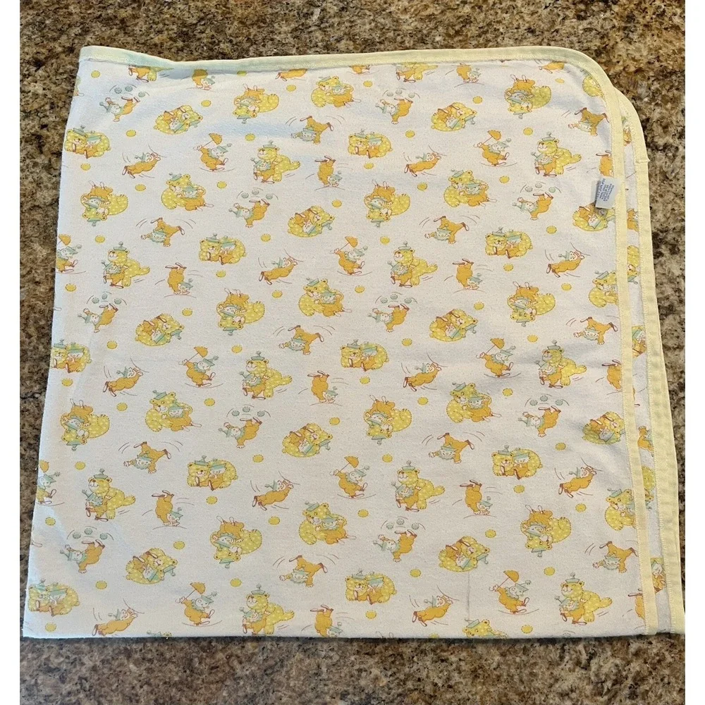 Vintage Carters Matching Baby Blanket & Changing Table Cover Unisex Clown & Bear